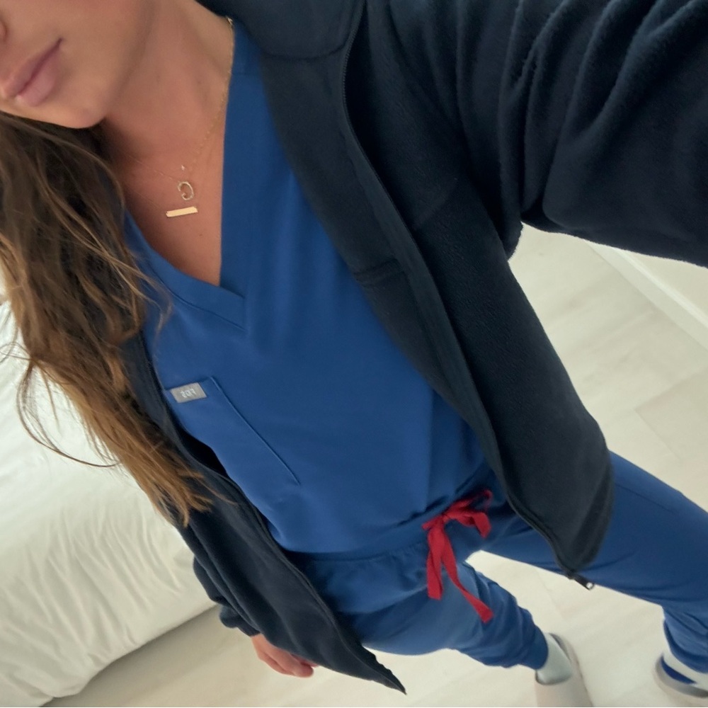 Figs winning blue scrub top